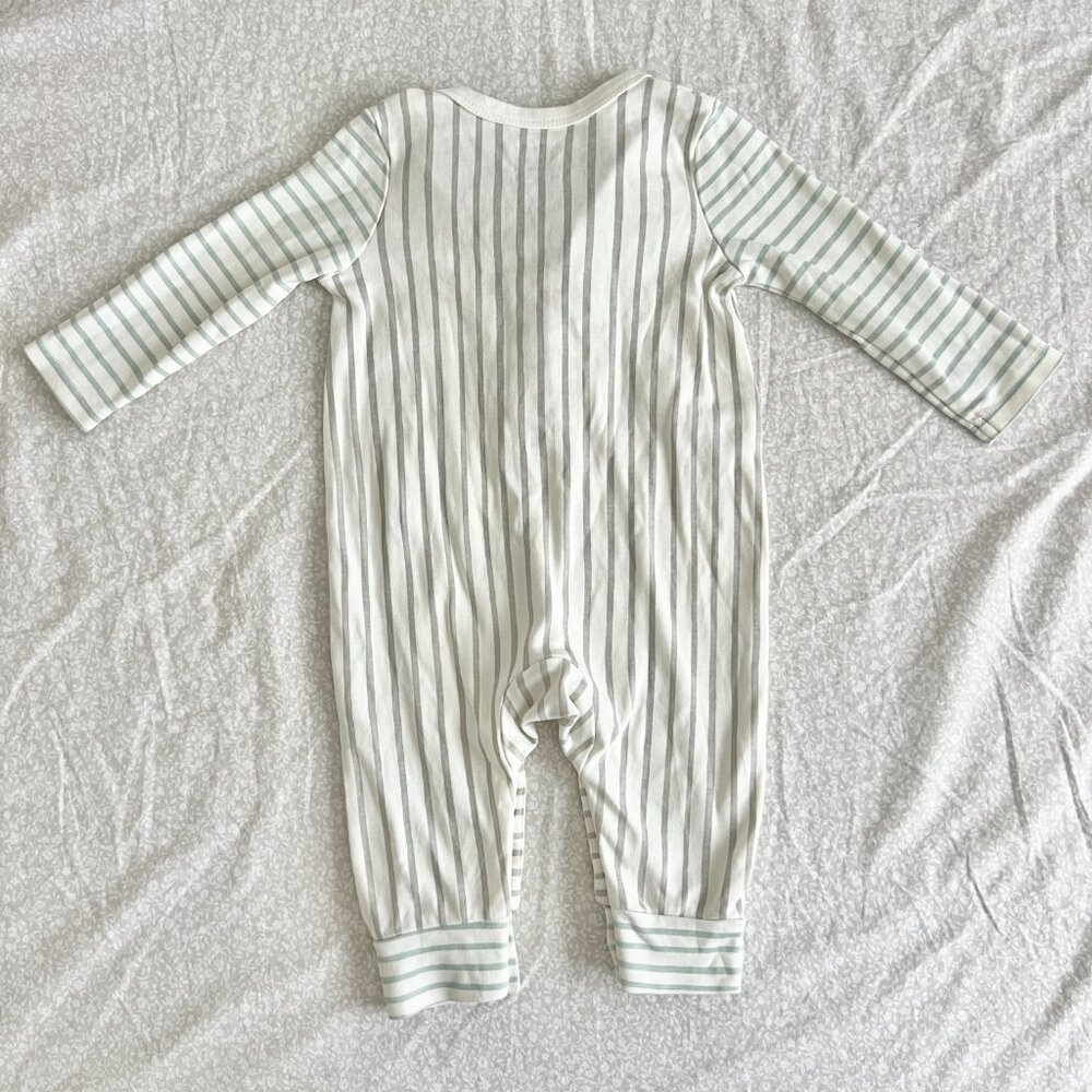 NEW Pehr Baby Boy striped onesie 3 - 6 months organic cotton white blue - Picture 5 of 5